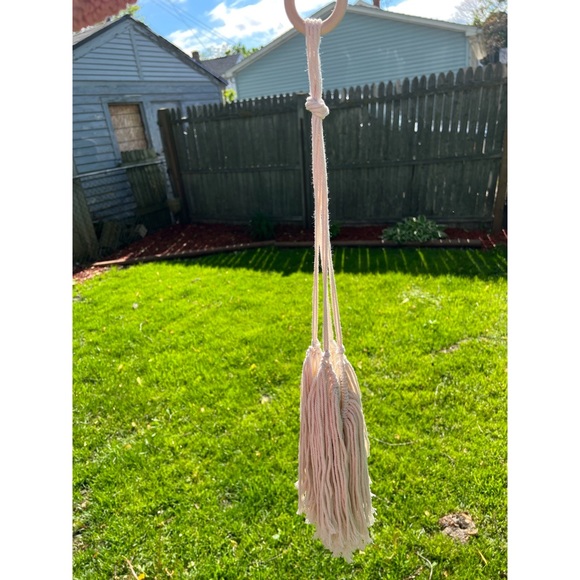 Small Fringe Macramé Plant Hanger - Picture 3 of 4